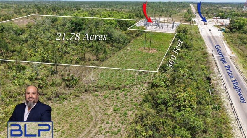 21.78 Acres with George Price Highway frontage at La Democracia