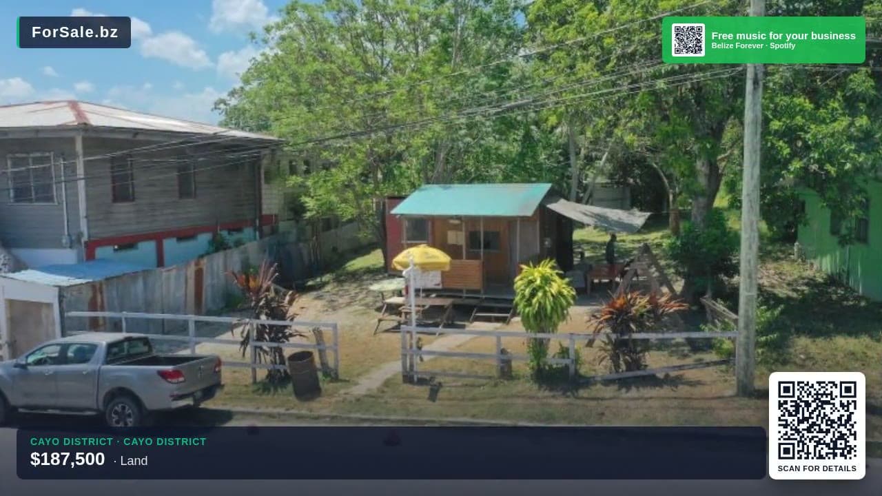 Video tour of PRIME LOCATION - LARGE LOT ACROSS FROM THE WINE HOUSE IN SAN IGNACIO TOWN, CAYO